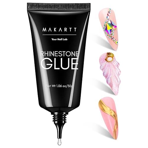 Makartt Nail Rhinestone Glue Gel - 30g Super Strong Adhesive Gel Nail Glue for 3D Glitters Gems Charms Crystals Beads Sequins Home DIY Salon - Image 1