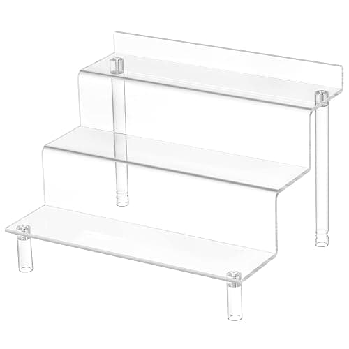 Grarry Acrylic Risers Display Stands, Perfume Organizer Stand, Acrylic Display Shelves Compatible with Funko POP Stand, Clear Display Stand Risers for Cologne Organizer Perfume Shelf Figure Stand - Image 1