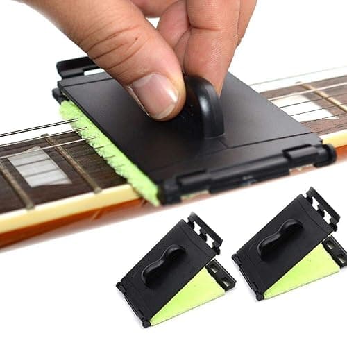 SAPHUE Guitar String Cleaner Clean Fretboard Cloth Tool Scrubber for Cleaning Maintenance Care Kit for Violin/Bass/Ukulele/Electric Guitars and Other Musical Instrument 2 Pack - 2pack - Green - Image 1