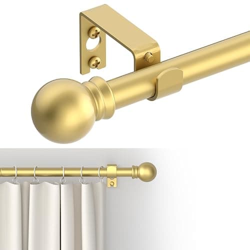 GXOACKJ Curtain Rods for windows 32-48 inch, 5/8 inch Decorative Gold Splicing Heavy Duty Metal Curtain Rod set with Brackets - Image 1