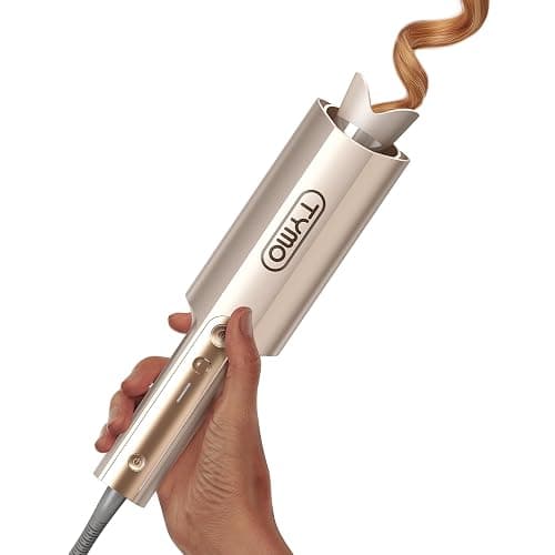 TYMO CurlPro Plus Automatic Rotating Curling Iron - Upgraded Long Barrel Curling Wand for Long Hair, Ceramic Hair Curler for Women, Anti-Scald, Tangle-Free, 600M Ionic, Dual Voltage, Gold, 1 1/2 Inch - Image 1