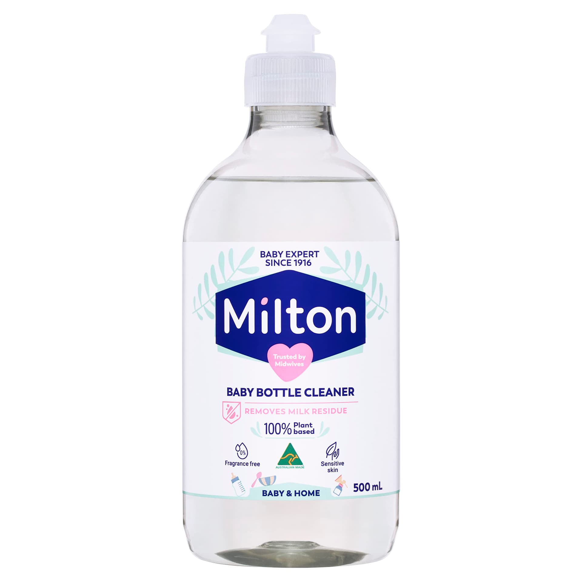Milton Baby Bottle Cleaner ; Removes Milk Residue ; 100 Percentage Plant-based ; Australian Made ; 500ml - Image 1