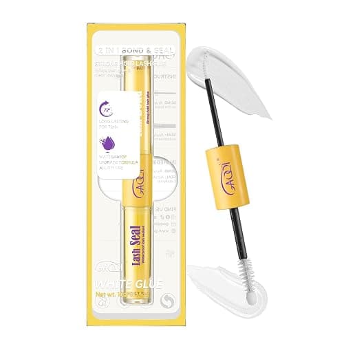 GAQQI Lash Bond and Seal Waterproof, Lash Cluster Glue Strong Hold for 72H+, White Eyelash Glue for DIY Eyelash Extensions, Long-Lasting & Gentle Formula, 10ml - Image 1