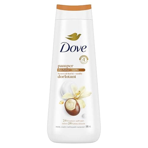 Dove Body Wash Pamper Shea Butter & Vanilla 24hr Moisturizing Skin Cleanser for Lotion-Soft Skin, 591mL - Dove Shea Butter Body Wash - 591 ml (Pack of 1) - Image 1