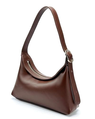 RosCelesty Crescent Shoulder Bag for Women Crossbody Purse Vegan Leather Handbag Adjustable Strap - Image 1