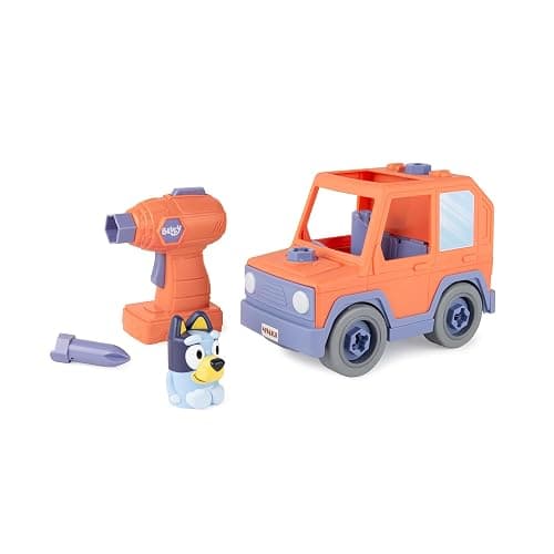 BUILD-A-BUDDY Bluey Car - Buildable Motorized Vehicle for Take Apart Play - Includes Bluey Figure and Toy Drill - Kids Gifts and Stocking Stuffers - Ages 3 Years and Up - Image 1