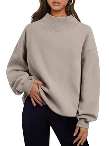Trendy Queen Womens Oversized Sweatshirts Turtleneck Pullover Long Sleeve Hoodies Tops Fall Fashion Outfits 2025 Clothes - Image 1