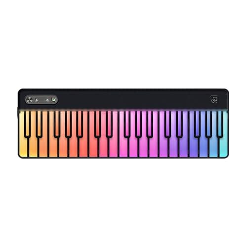 PartyKeys 36-Key Smart Piano, Portable Modular RGB MIDI Keyboard, Black | Portable RGB smart piano for guided play, music games and custom tools; connect by Bluetooth MIDI, USB-C or PartyStudio - Image 1