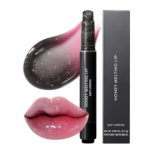 Nature Republic HONEY MELTING LIP GLITTER & PLUMPING (16 MIDNIGHT SPARKLE) SOFT LIP STICK Moisturizing Gloss, Volumizing formula, Color changing Sheer tint, Shine Glimmer Finish, Stocking Stuffers - Image 1