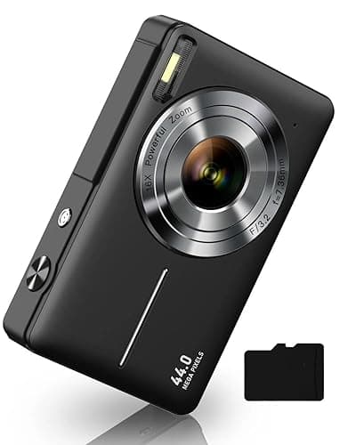 Camkory Digital Camera 44MP FHD 1080P, 16X Zoom Point & Shoot Camera with 32GB Card, Compact Travel Camera for Kids and Teens, HD Video, Perfect Christmas or Birthday Gift - Image 1