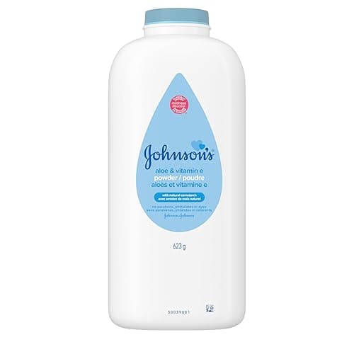 Johnson's Baby Powder, Naturally Derived Cornstarch with Aloe & Vitamin E for Delicate Skin, Hypoallergenic and Free of Parabens, Phthalates, and Dyes for Gentle Baby Skin Care 623g - Image 1