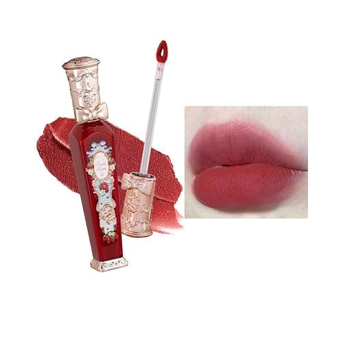 Flower Knows Strawberry Rococo Cloud Lip Cream,Long Lasting Burgundy Matte Lipstick,Hydrating Lip Stain,Transfer & Smudge Proof Velvet Liquid Lipstick for Girls&Women,0.12 Fl Oz(S08 Velvet Redwood) - Image 1