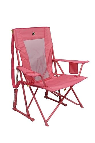 GCI Outdoor Comfort Pro Rocker Camping Chair | Portable Folding Rocking Chair with Durable Armrests & Drink Holder — Blush - Comfort Pro Rocker - Blush - Image 1