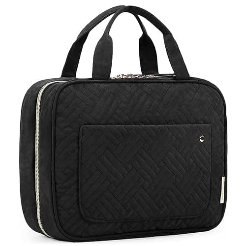 BAGSMART Large Toiletry Bag Travel Bag with Hanging Hook, Water-resistant Makeup Cosmetic Bag Travel Organizer for Accessories, Shampoo, Full Sized Container, Toiletries - Image 1