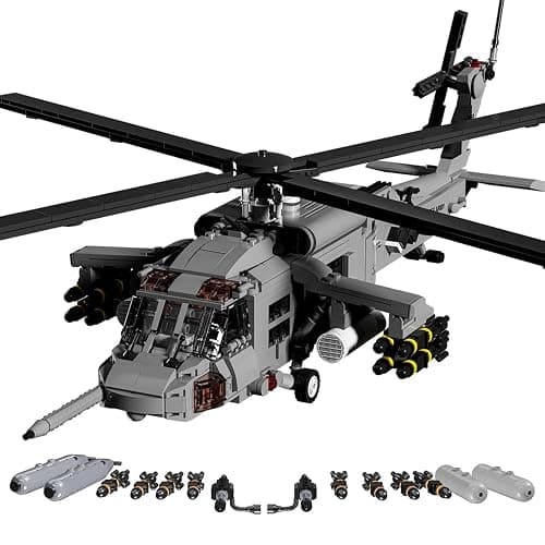 MISINI M7003 UH-60 Black Hawk Helicopter Building Blocks Set, 1159 Pieces Military Series Air Force Medium Utility Helicopter, 1:35 Adult Collection Toy Gift Model Aircraft - Image 1