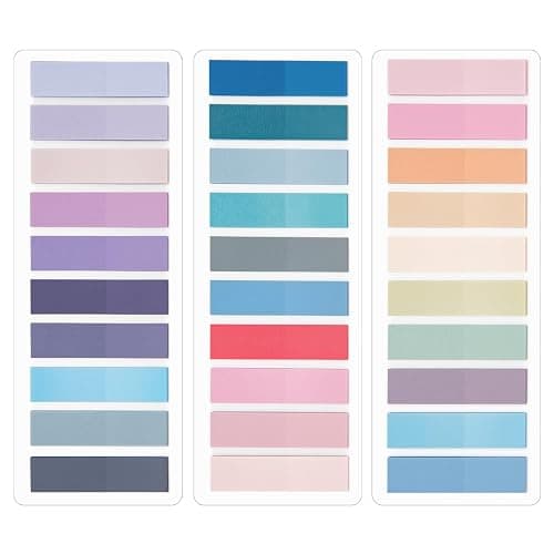KICNIC Sticky Tabs 750 Pcs, Pastel Book Tabs, Adhesive PET Page Tabs, Transparent Annotation Labels, Tabs for Notebooks, Small Markers for School, College, Office (30 Colors) - Image 1