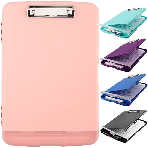 SFLHHDM Plastic Clipboard with Storage, High Capacity Clip Boards 8.5x11 with Storage, Heavy Duty Nursing Clipboard Folder, Cute Clipboards, Letter A4 Size Clipboards with Storage for Teachers, Nurse - Image 1