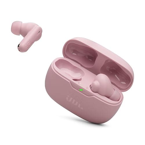 JBL Vibe Beam 2 - True Wireless Noise Cancelling Earbuds Pure Bass Sound & Smart Ambient Technology, 4mics for Crisp, Clear Calls, up to 40Hrs of Playback, IP54 Dust & Water Resistant (Pink) - Image 1