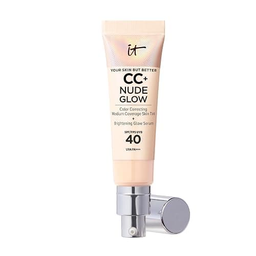 IT Cosmetics, Crème CC+ Nude Glow Your Skin But Better, Couvrance Moyenne, SPF40, Enrichi en Peptides, Collagène & Vitamines, Fini Naturel & Lumineux, 32 ml - Image 1