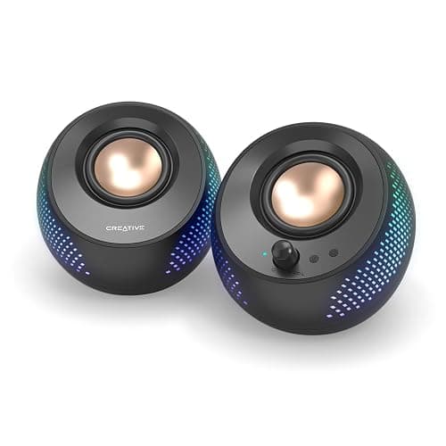 Creative Pebble X 2.0 USB-C Computer Speakers with Customizable RGB Lighting, Bluetooth 5.3, USB Audio, Up to 15W RMS Power for PC and Mac - Image 1