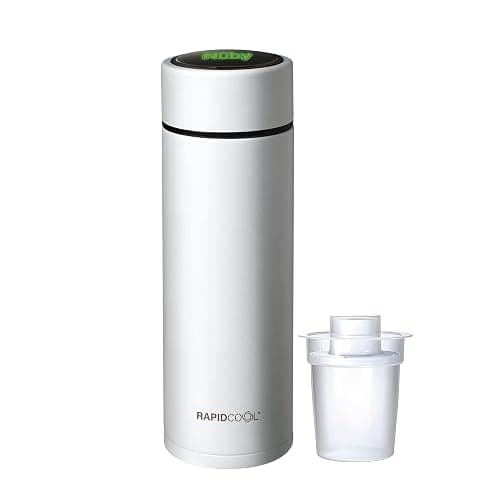 Nuby RapidCool Portable Baby Bottle Maker - Formula Feed in 2 Minutes | Ideal for Travel Bottles and Night Feeds | Includes Milk Powder Dispenser and Digital Lid | No Filter Needed (White) - Image 1