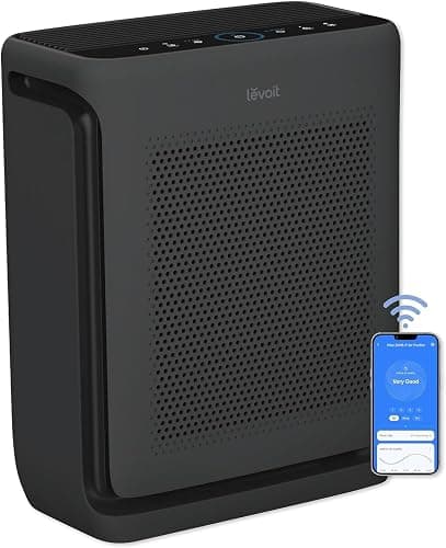 LEVOIT Air Purifiers for Home Large Room Up to 1875 Ft² with Washable Pre-Filter, AHAM VERIFIDE, Air Quality Monitor, HEPA Sleep Mode for Allergies, Pet Hair in Bedroom, Vital 200S-P, Black - Image 1