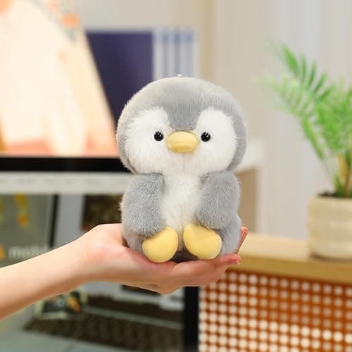 Ditucu Palm-Sized Penguin Stuffed Animals Cute Soft Plush Doll Small Plushies Toys Gifts for Kids Grey 6 inch - Image 1
