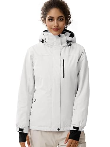FREE SOLDIER Damen Winterjacke Wasserdicht Atmungsaktiv Warme Fleece Gefütterte Ski Jacke Outdoor Winterregenjacke mit Kapuze und Vollständig Versiegelte Nähte - Image 1