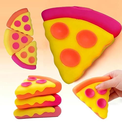 Pizza Squeeze Stress Toy - Flexible, Slow Rebound, High-Elastic Stretch, 100% Odorless, Non-Sticky, Easy to Clean, Or Easing Tension During Study, Work, Or Relaxation (1-Purple Border) - Image 1