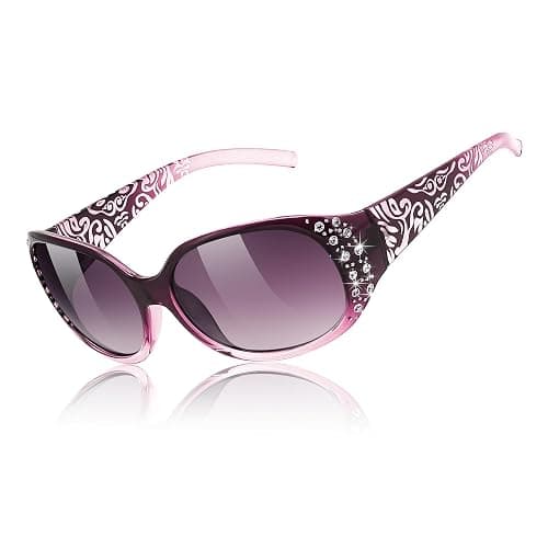 FEISEDY Women's Polarized Sunglasses Wrap Around Rhinestone Design | Y2K Oval Sunglasses, Vintage Fashion Sunnies UV400 Protection B1091 - Image 1