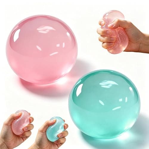 2PCS Coconut Oil Squishy, Coconut Oil Stress Ball, Slow Rising Squishy, Non-Sticky, Easy to Clean, Improving Focus, Or Easing Tension During Study, Work, Or Relaxation (Pink+Blue) - Image 1
