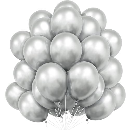 Bealif Metallic Balloons, 30 PCS 10 Inch Thick Chrome Metallic Silver Balloons Helium Shiny Balloon for Birthday Baby Shower Wedding Anniversary Festival Carnival Party Decorations (Silver) - Image 1