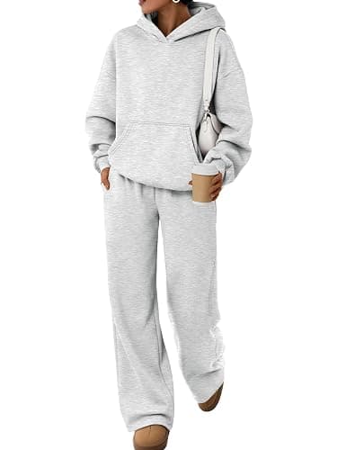 Trendy Queen 2 Piece Lounge Sweat Sets Plus Size Fall Fashion Matching Sweatsuits Wide Leg Pants Travel Outfit Winter Clothes - Image 1