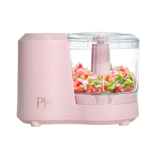 Paris Hilton 1.5-Cup Food Chopper, Stainless Steel Blade With One-Touch Pulse Control, Compact Mini Electric Chopper For Vegetables, Herbs, Nuts & Dressings, Pink - Image 1
