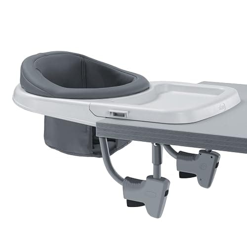 Chicco Hook-On High Chair for Babies and Toddlers, Portable, Rotating | Charcoal/Grey, baby highchair for ages 6-36 months, up to 37 lbs, folds flat, washable seat pad - Image 1