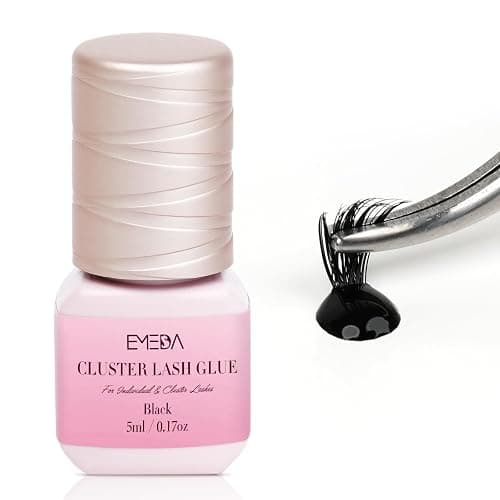 Sensitive Open Eyes Lash Cluster Glue 3s Strong Hold Long Lasting for 2 Weeks, Waterproof Eyelash Adhesive for Sensitive Eyes & DIY Individual & Clusters & Semi-Permanent Lash Extensions (5ml Black) - Image 1