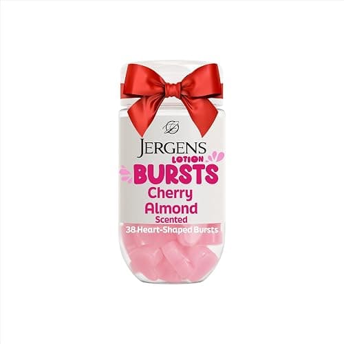 Jergens Cherry Almond Lotion Bursts, Squishy Heart-Shaped Moisturizer Bursts, Lotion Gifts for Teens, 38 Ct - Image 1