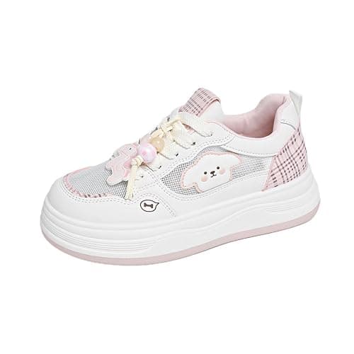 Women's Cute Cartoon Thick Sole Casual Shoes - Breathable mesh Upper, 1.77 inches Elevated Sole, Cute Decorative Embellishments - Image 1