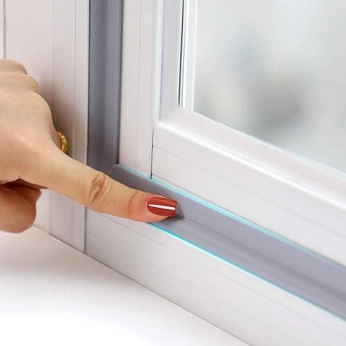 MOPMS Draft Stopper Sweep, Door Weatherproofing Stripping, Window Seal Strip Self-adhisive Soundproof Cuttable Weather Length 6.56Ft - Grey - Image 1