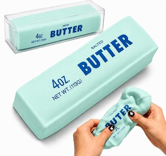 Crunchy Blue Butter Squishy ASMR Squeeze Stress Relief Fidget for Adults | Crunchy ASMR Experience, Soft Flexible Texture, Satisfying Hand Squeeze for Relaxation, Office Desk Accessory and Adult Gift - Image 1