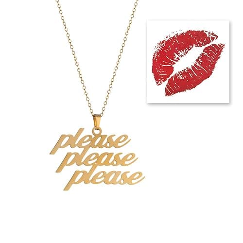 MELLIFO Sabrina Please Please Please Necklace Jewelry and Sabrina Red Lip Tattoo Album Merch Accessories for Women Fans Costume Outfit Dress Decor - Image 1