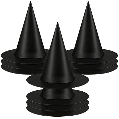 BTBOYIKA Halloween Witch Hats Decorations, 10 PCS Hanging Floating Witch Hats Bulk with 157FT Fishing Line, Black Wizard Hat Decor for Outdoor Indoor Porch Yard Party Supplies Costume Accessory - Image 1