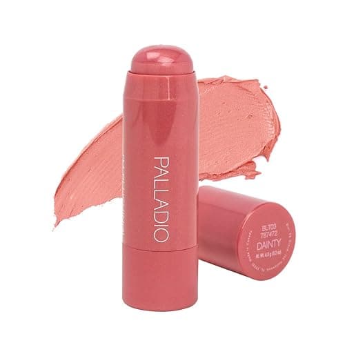 Palladio I'm Blushing 2-in-1 Cheek and Lip Tint, Buildable Lightweight Cream Blush, Sheer Multi Stick Hydrating formula, All day wear, Easy Application, Shimmery, Blends Perfectly onto Skin, Dainty - Image 1