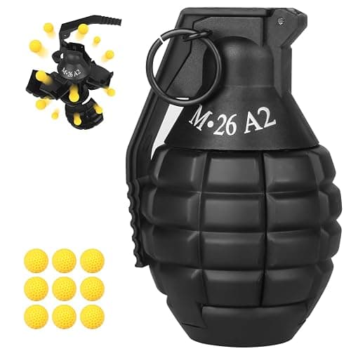 Tomatong Toy-Hand Grenade for CS Battle Game,with 9 Foam Ammo Black Fun Impact Tactical CS-Grenade Toys Halloween Outdoor Team Sport for Age 14 Years Old and up and Adults - Image 1