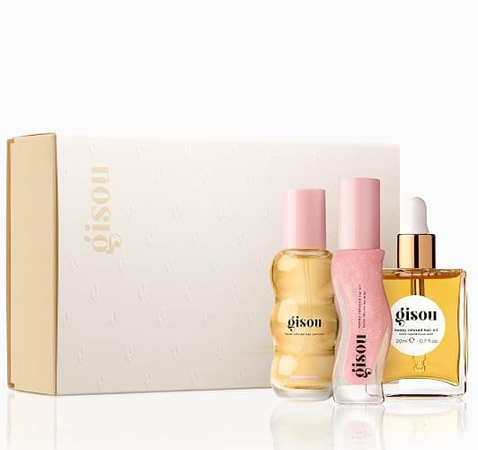 Gisou Honey Gloss On The Go Travel Set, Wildflower Honey Hair Perfume, Watermelon Sugar Lip Oil, Hair Oil, Shine-Boosting - Image 1