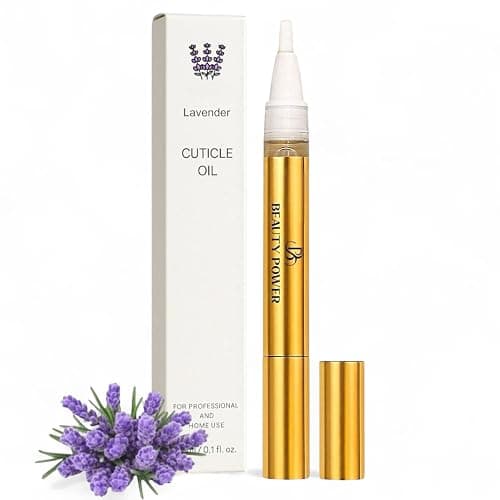 Beauty Power Nail Oil Cuticle Pen - Lavender - Nail Strengthener & Growth Serum with Vitamin A, D, E, B5, Grapeseed & Natural Oils - Repair for Brittle, Peeling, Thin Nails - Twist Brush Pen - Image 1