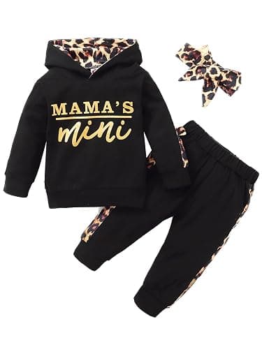 Yvowming Newborn Baby Girl Clothes Outfits Infant Hoodie Sweatshirt Pants Headband Toddler Girl Clothing Set - Image 1