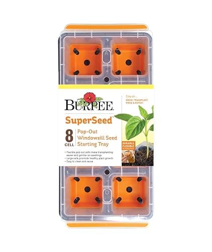 Burpee SuperSeed Windowsill Seed Starting Tray| 8 XL Cell| Reusable & Dishwasher Safe| for Vegetable, Flower & Herb Seeds| Window Garden Seed Starter Kit| Green - Image 1