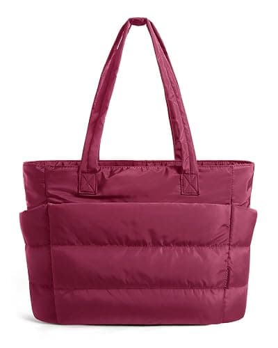 BAGSMART Tote Bag for Women, Lightweight Puffy Tote Bag with Compartments Shoulder Bag Handbag for Travel, Work, Gym - Image 1