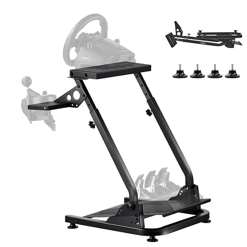 VEVOR Racing Wheel Stand, Adjustable & Foldable Simulator Stand for Logitech G29 G27 G920 G923, Thrustmaster T300RS T300GT T248 TS-PC TSXW Gaming Cockpit,Pedals Simulator NOT Included - Image 1